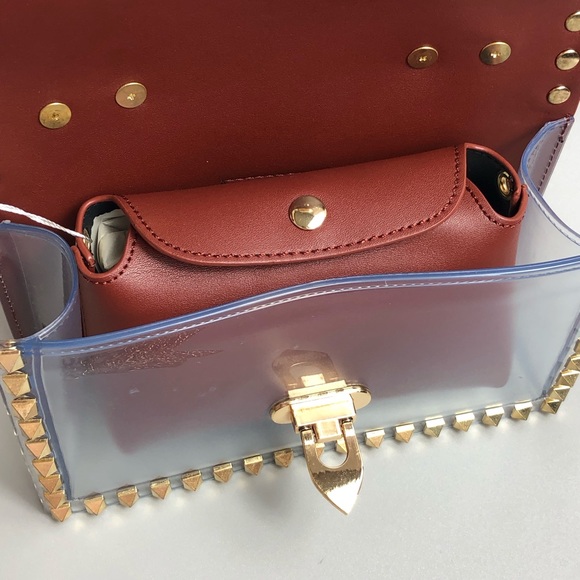 Most Wanted Clear Crossbody Purse with Gold Studs - Picture 7 of 16